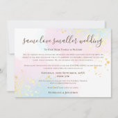 Same Love Kleinere Trouwscript Roze Teal Goud Aankondiging (Voorkant)
