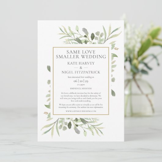 Same Love Micro Verkleinde Foto Bruiloft Kaart (Staand voorkant)