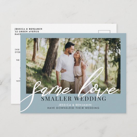 Same Love Smaller Wedding | Huwelijksupdate Aankondigingskaart (Voorkant / Achterkant)