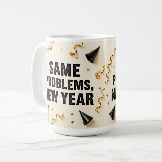 Same problems, new year koffiemok (Voorkant links)