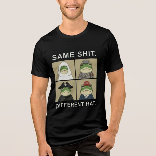Same Stuff Different Hat Funny Political Frog Tri-Blend Shirt (Voorkant)