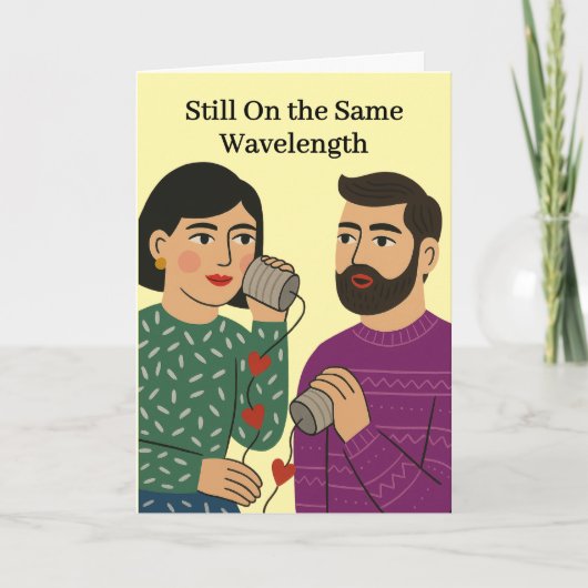 Same Wavelength 10th Wedding Anniversy Kaart (Voorkant)