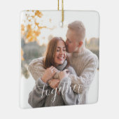 Samen 2-zijdige aangepaste foto rustieke Holly Pin Keramisch Ornament (Rechts)