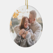 Samen 2-zijdige aangepaste foto rustieke mijlpaal keramisch ornament (Rechts)