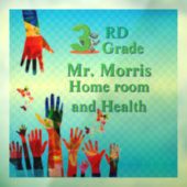 Samen 3e klas school raamfolie raamsticker (Vel 3)