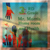 Samen 3e klas school raamfolie raamsticker (Vel 2)