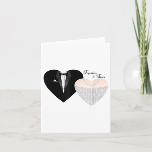 Samen 4 Ooit Novelty Bride & amp; Bruidegom Weddin Kaart (Voorkant)
