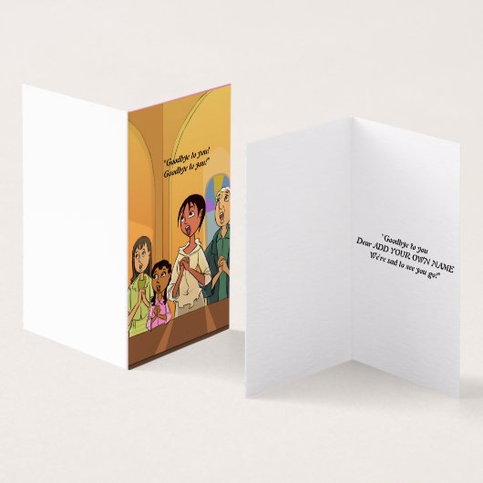 Samen Afscheid Zingen Aangepaste Vertrekkaart Kaart (Binnen en buitenkant)