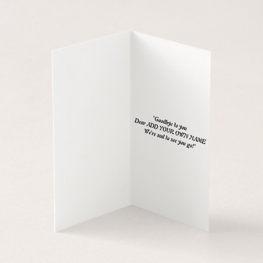 Samen Afscheid Zingen Aangepaste Vertrekkaart Kaart (Binnen)