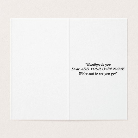 Samen Afscheid Zingen Aangepaste Vertrekkaart Kaart (Binnenkant ongevouwen)