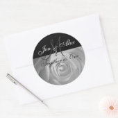 Samen als One Names met Roos Foto Ronde Sticker (Envelop)