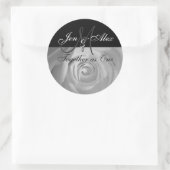 Samen als One Names met Roos Foto Ronde Sticker (Tas)