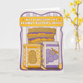 Samen als Pindakaas & Jam Letterpress Kaart (Gele Bloem)