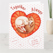Samen Altijd Schattige Katten Hart Kaart (Voorkant)