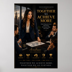Samen bereiken we meer – Teamwerk Motivatie Pos Poster