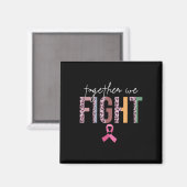 Samen bestrijden we borstkanker - roze rib magneet (Voorkant / Achterkant)