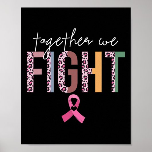Samen bestrijden we borstkanker - roze rib poster (Voorkant)