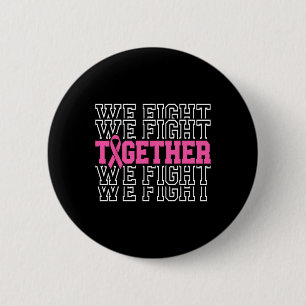 Samen bestrijden we borstkanker - roze rib ronde button 5,7 cm