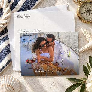 Samen Beter Foto Huwelijk Bewaar de Datum Briefkaart