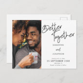 Samen beter Fotoscript De datum opslaan Aankondigingskaart (Voorkant / Achterkant)