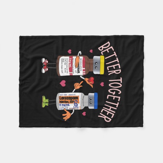 Samen beter Haldol Ativan Icu Nurse Valentijnse Fleece Deken (Voorkant (Horizontaal))
