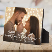 Samen Beter Modern Script Aangepaste Trouwfoto Fotoplaat