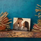 Samen Beter Modern Script Aangepaste Trouwfoto Fotoplaat (Zijkant)