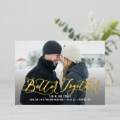 Samen beter REAL FOIL Save The Date Kaart (Staand Voorkant)