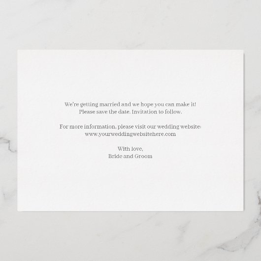 Samen beter REAL FOIL Save The Date Kaart (Achterkant)