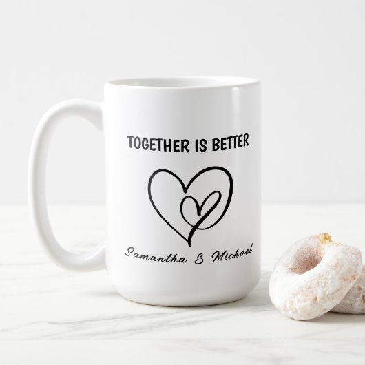 Samen beter Valentijnsdagen Koffiemok (Met donut)