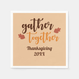 Samen bij elkaar op de Dag van Dankzegging Herfstk Servet