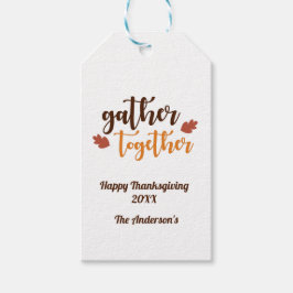 Samen bij elkaar Thanksgiving Herfst Kleuren Cadeaulabel