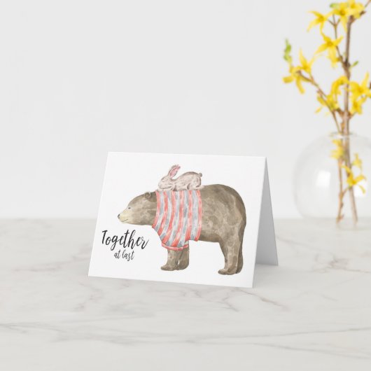 Samen bij Last, Beer en Bunny Kaart (Gele Bloem)