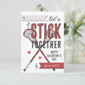 Samen Blijven Lacrosse Valentijnskaart voor in de Kaart (Staand voorkant)