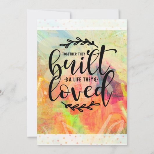 Samen bouwden ze een leven dat ze graag begroetend feestdagenkaart (Voorkant)