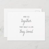Samen bouwden ze een leven dat ze liefdevol vonden briefkaart (Voorkant / Achterkant)