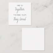 Samen bouwden ze een leven dat ze liefdevol vonden vierkante visitekaartje (Voorkant / Achterkant)