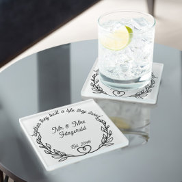 Samen bouwden ze een leven waar ze van hielden Men Glazen Onderzetter