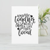 Samen bouwden ze een levensgezinshereniging ideale bedankkaart (Staand voorkant)