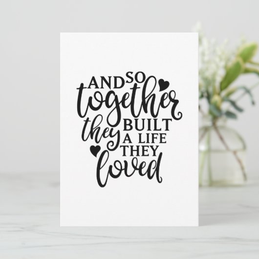 Samen bouwden ze een levensgezinshereniging ideale bedankkaart (Staand voorkant)