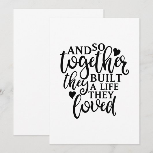 Samen bouwden ze een levensgezinshereniging ideale bedankkaart (Voorkant / Achterkant)