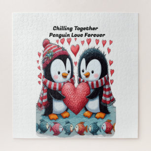 Samen chillen: Pinguïn Love Forever Sticker Legpuzzel