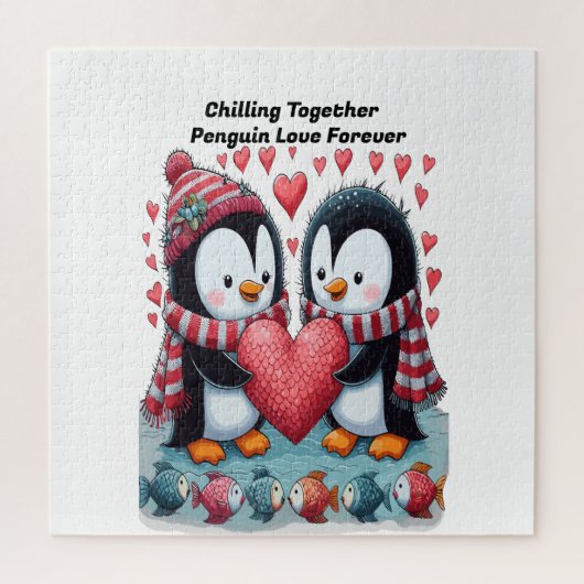 Samen chillen: Pinguïn Love Forever Sticker Legpuzzel (Verticaal)