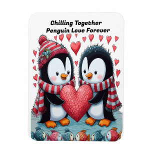 Samen chillen: Pinguïn Love Forever Sticker Magneet