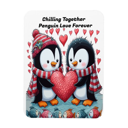 Samen chillen: Pinguïn Love Forever Sticker Magneet (Verticaal)