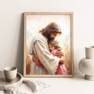 Samen, Christelijke Kunst, Jezus en Meisje, Jezus  Poster