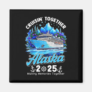 Samen cruisen Alaska 2025 Alaska-cruise Familie Magneet