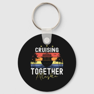 Samen cruisen Alaska cruiseschip boot zonsondergan Sleutelhanger