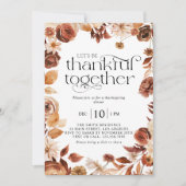 Samen dankbaar Herfst gebladerte Thanksgiving Dine Kaart (Voorkant)