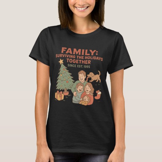 Samen de Feestdagen Overleven sinds 1995  T-shirt (Voorkant)